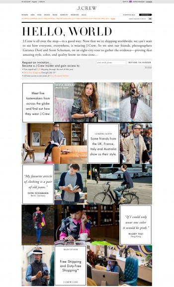J.Crew Says ‘Hello, World!’