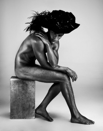 Nude Men in Couture Hats by Giuliano Bekor