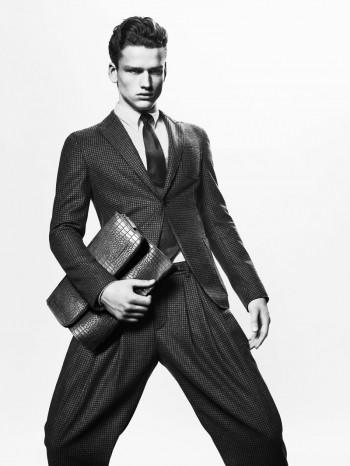 Simon Nessman Strikes a Sharp Pose for Giorgio Armani’s Fall/Winter 2012 Campaign by Mert & Marcus