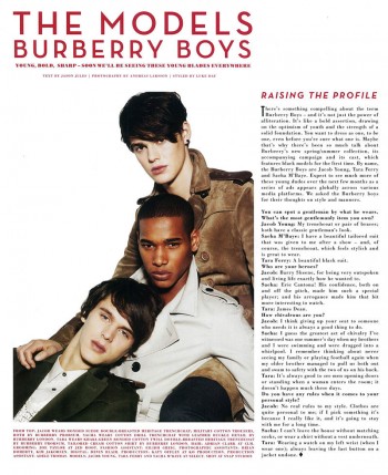 Jacob Young, Sacha M’Baye & Tara Ferry by Andreas Larsson for GQ Style UK