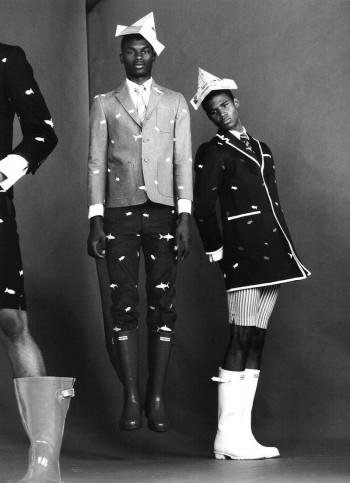 Salieu Jalloh, Henry Watkins & Ambrose Carter by Benny Horne in Thom Browne for Wonderland Salieu Jalloh, Henry Watkins & Ambrose Carter by Benny Horne in Thom Browne for Wonderland