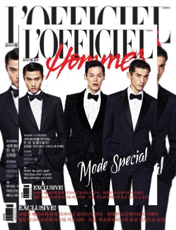 Daisuke Ueda, Zhao Lei & Kim Won Cover L’Officiel Hommes Korea