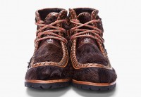 DSQUARED2 BROWN LONG PONY-HAIR HUSKY BOOTS