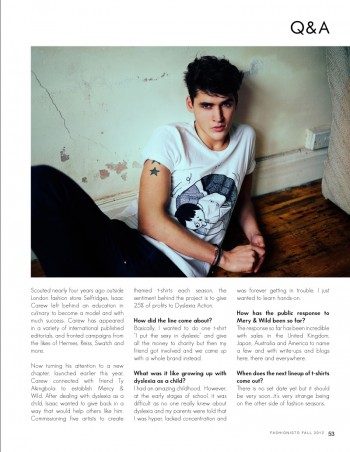 Isaac Carew by Jeff Hahn for Fashionisto #5 Isaac Carew by Jeff Hahn for Fashionisto #5