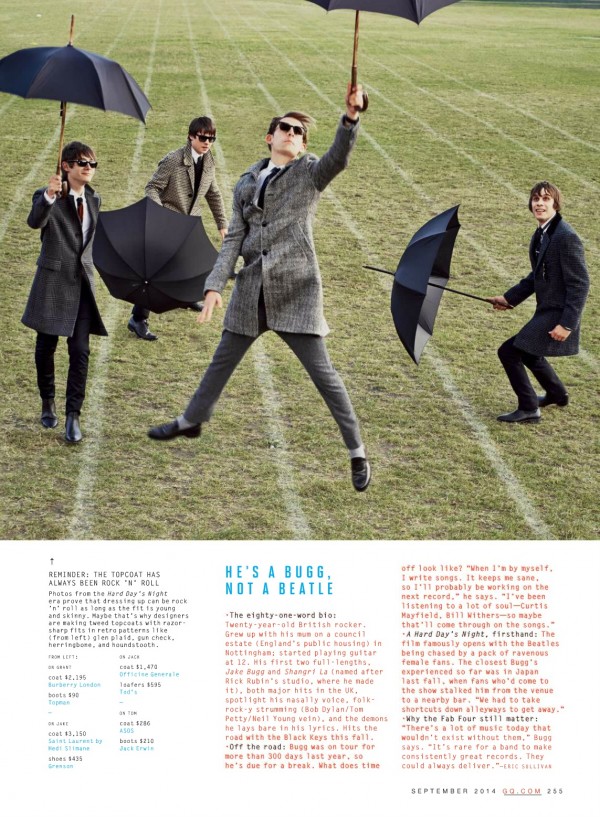 Jake Bugg Band Pose For GQ September 2014 Issue The Fashionisto