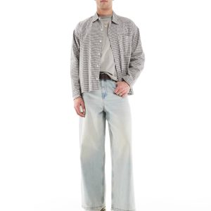 ASOS DESIGN super baggy fit jeans with vintage tint in light wash blue