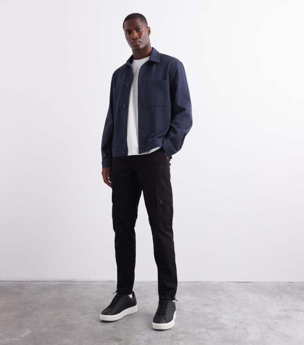 ASOS DESIGN tapered cargo pants in black