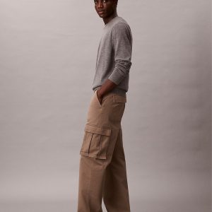 Calvin Klein Men's Baggy Cargo Pants - Brown - 34