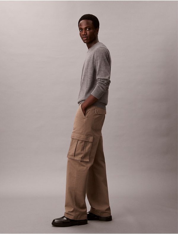 Calvin Klein Men's Baggy Cargo Pants - Brown - 34