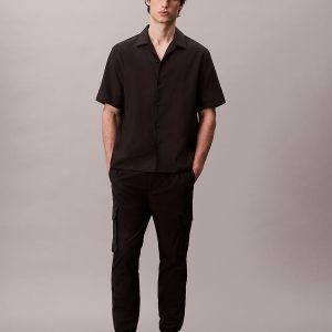 Calvin Klein Men's Cotton Blend Skinny Cargo Ripstop Pants - Black - M