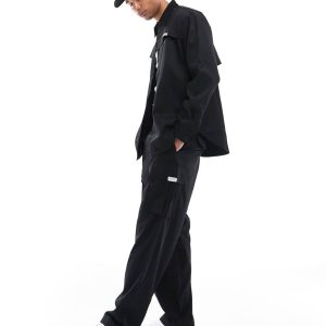 Sixth June multi pocket cargo pants in black - part of a set
