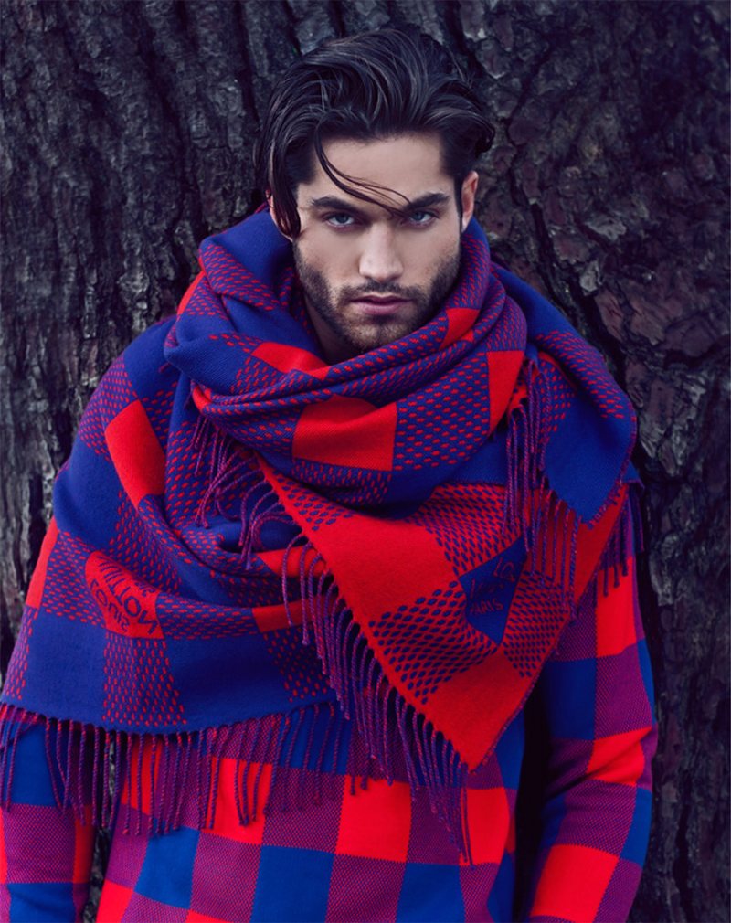 Louis Vuitton plaid shawl for men