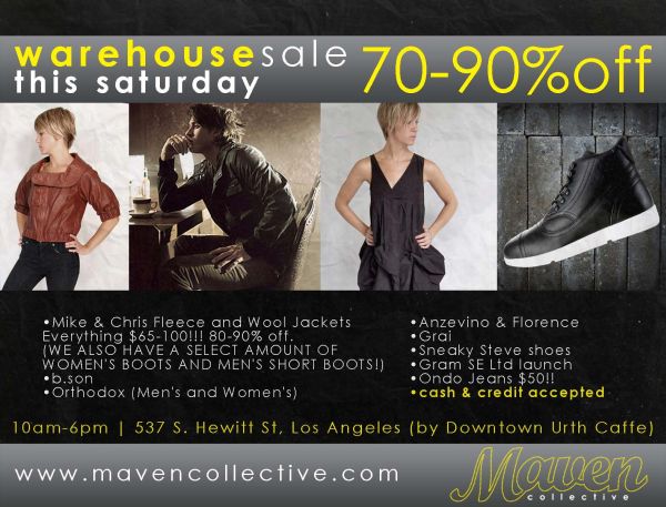 Los Angeles | Warehouse Sale This Saturday