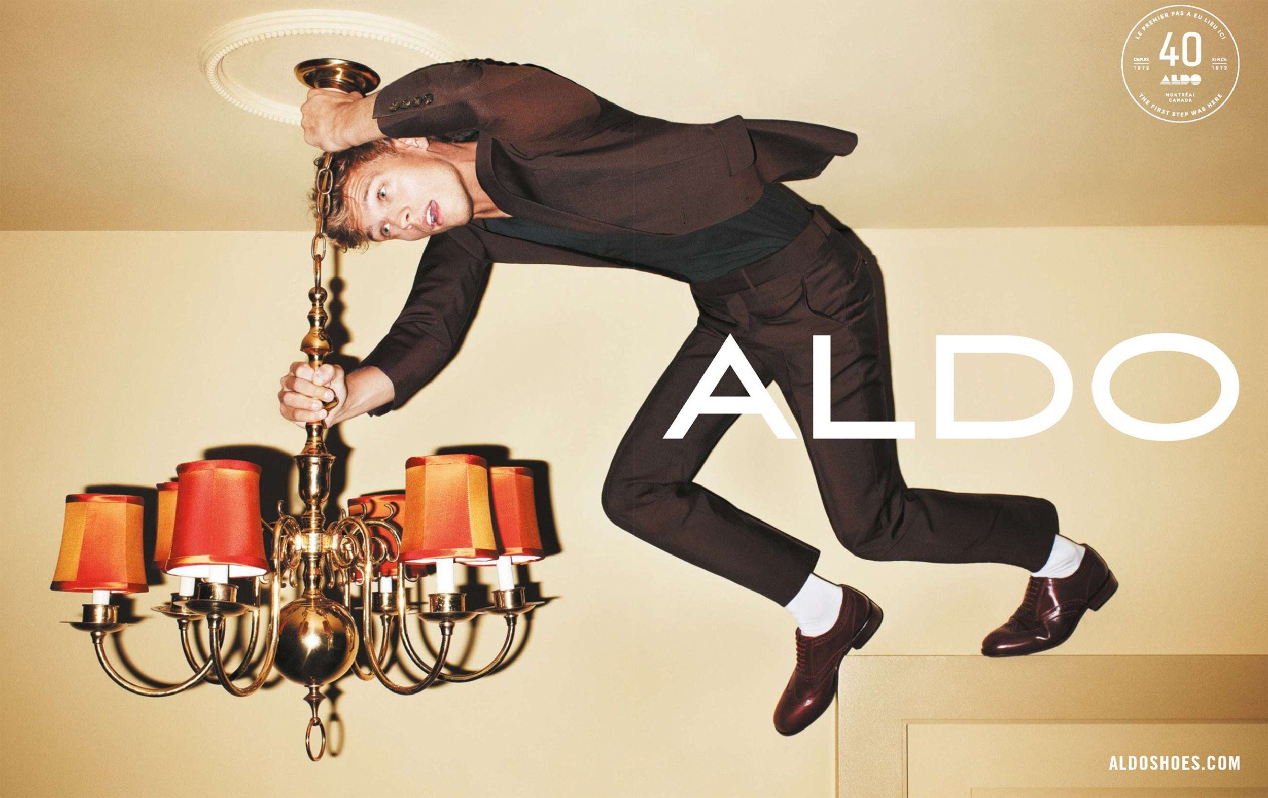 Benjamin Eidem Climbs a Chandelier for Aldo Fall/Winter 2012 Campaign