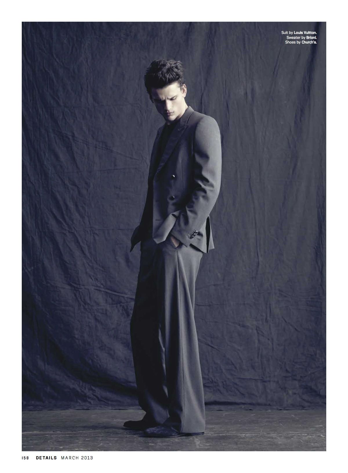 Simon Nessman Models Strong Suits for Details' March 2013 Issue – The ...