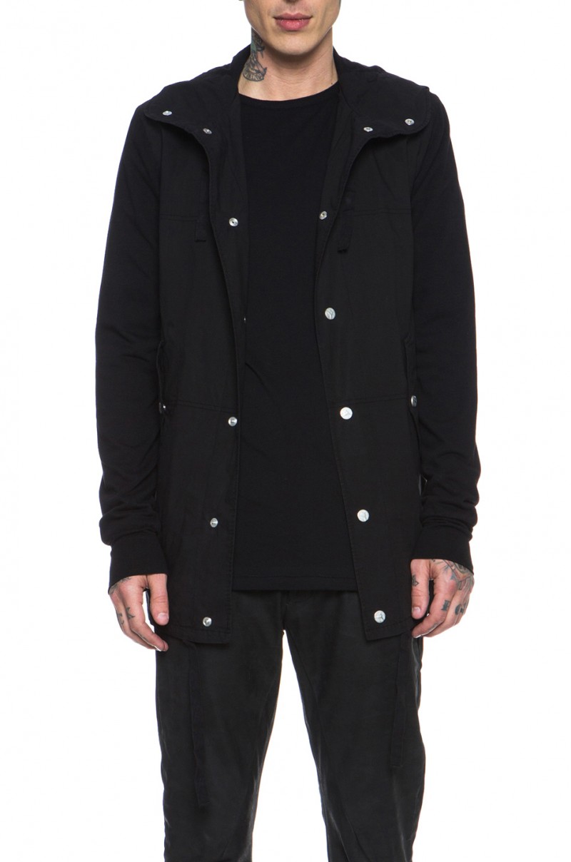 Silent by Damir Doma Hooded Shirt Jacket in Black