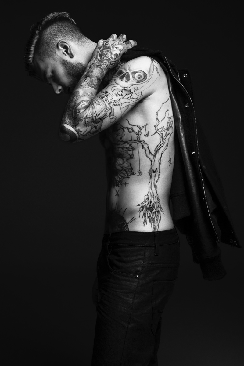 Keno Weidner Flaunts His Tattoos for Bowen Fall/Winter 2014 Campaign ...