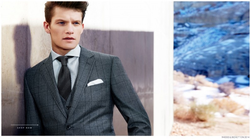 Danny Beauchamp Models Smart Suits for Rhodes & Beckett Fall/Winter ...