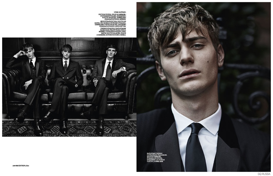 Ben Allen, Robert Laby + Yannick Abrath Don Fall Suiting for GQ Russia ...