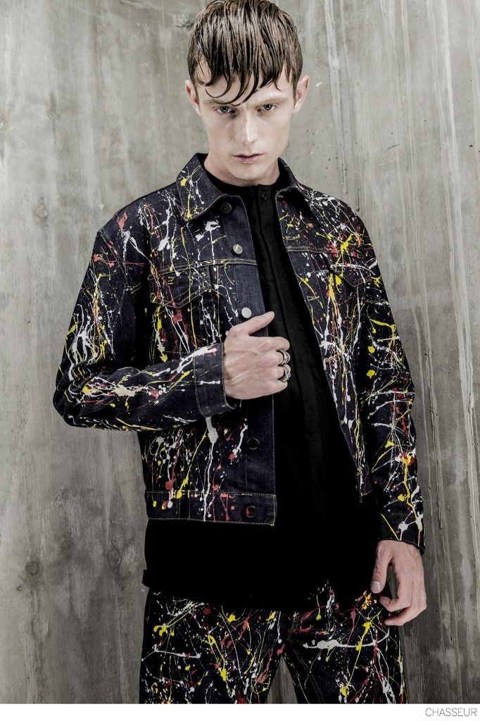Robin van der Krogt Wears Paint Splattered Denim + Leather Essentials ...