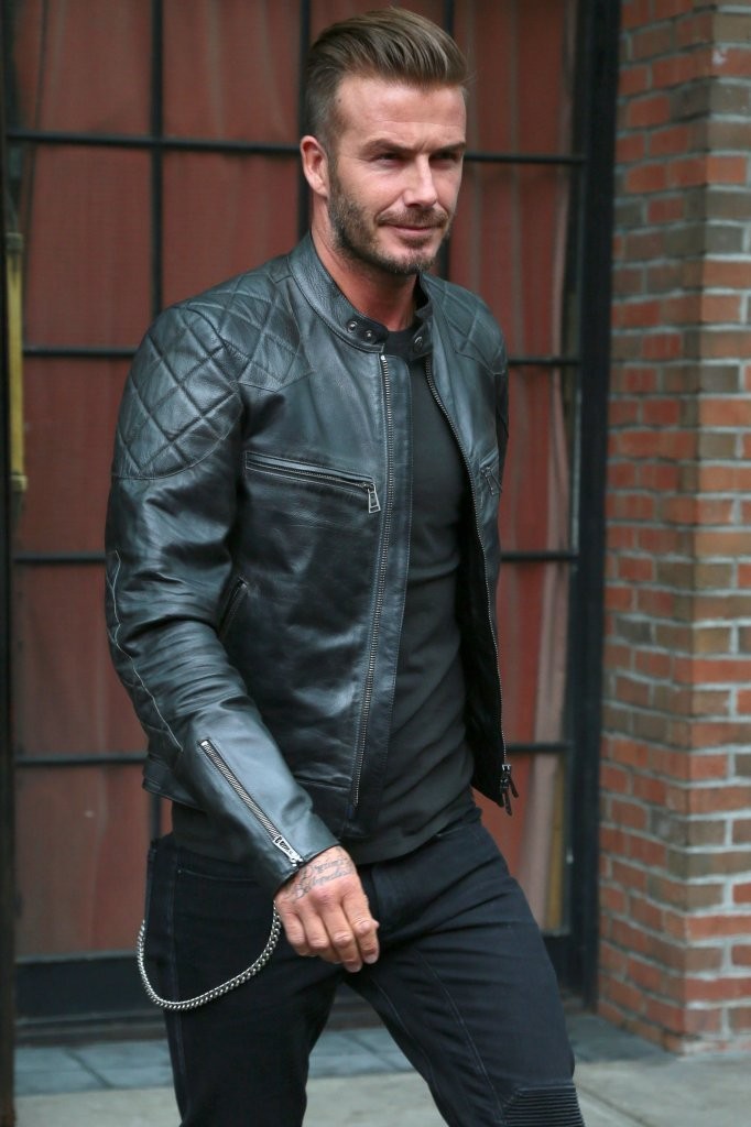 David Beckham Moto Leather Jacket 001