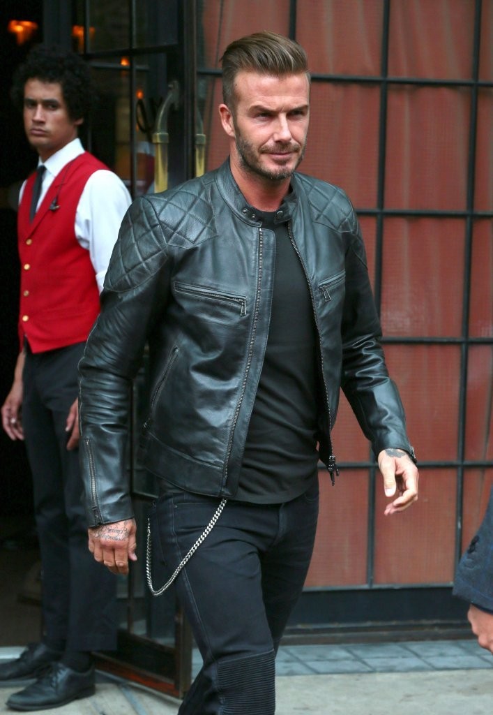David Beckham Embraces Moto Style in Belstaff Leather Jacket – The ...