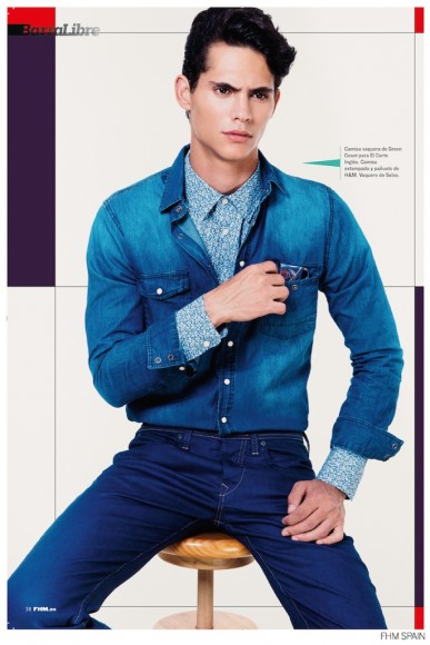 Francisco Peralta Models Casual Fall Denim Looks for FHM Spain ...