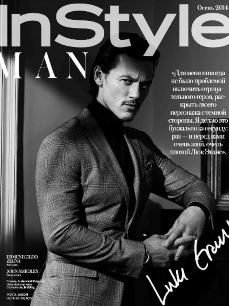 Luke Evans Cover InStyle Man Russia October 2014 – The Fashionisto