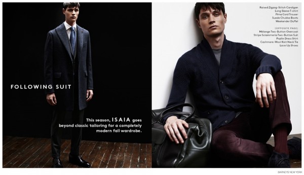 Andrew Westermann Models ISAIA Fall/Winter 2014 for Barneys New York ...