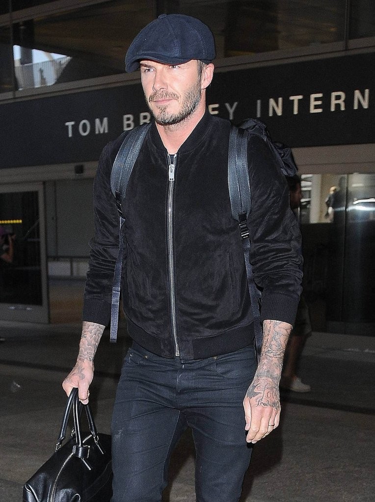 David Beckham Spotted In Ben Sherman, Saint Laurent & Louis