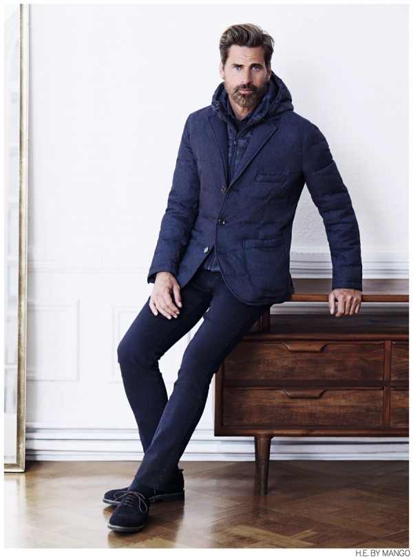 Mark Vanderloo Models Winter 2014 Suits + Sportswear for H.E. by Mango ...