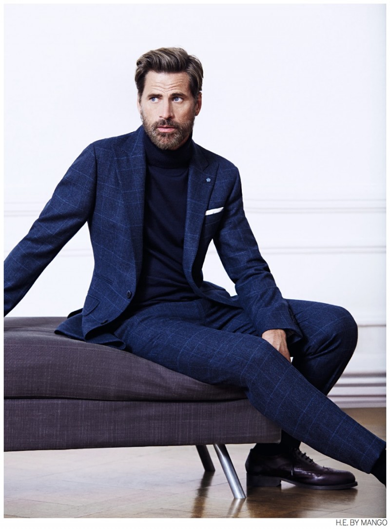Mark Vanderloo Models Winter 2014 Suits + Sportswear for H.E. by Mango ...