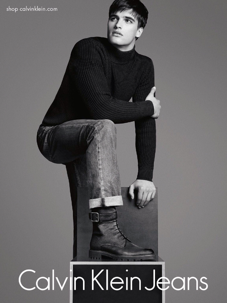 Matthew Terry Sports Black Sweater & Denim for Calvin Klein Jeans Fall 2014  Ad Photo – The Fashionisto