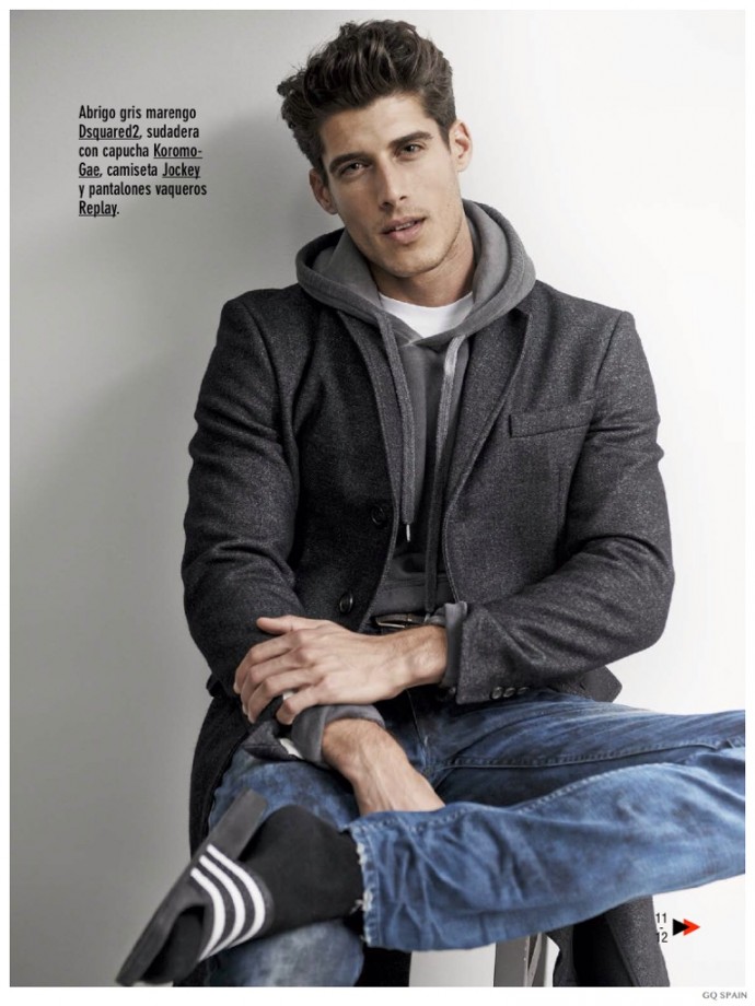 Oran Katan Models Joggers, Denim Jeans & Standout Coats for GQ España ...