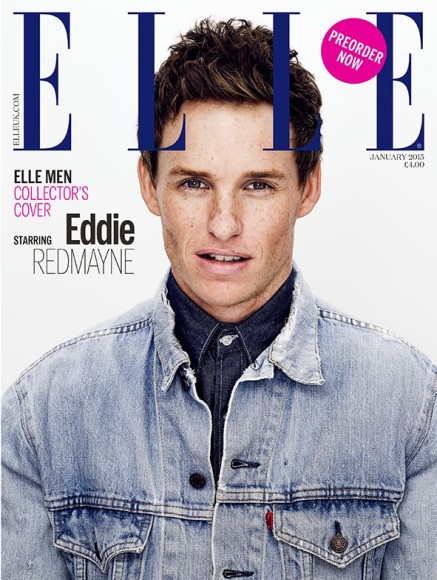 Eddie Redmayne Rocks Levi's Denim Jacket for Elle UK January 2015 Cover ...