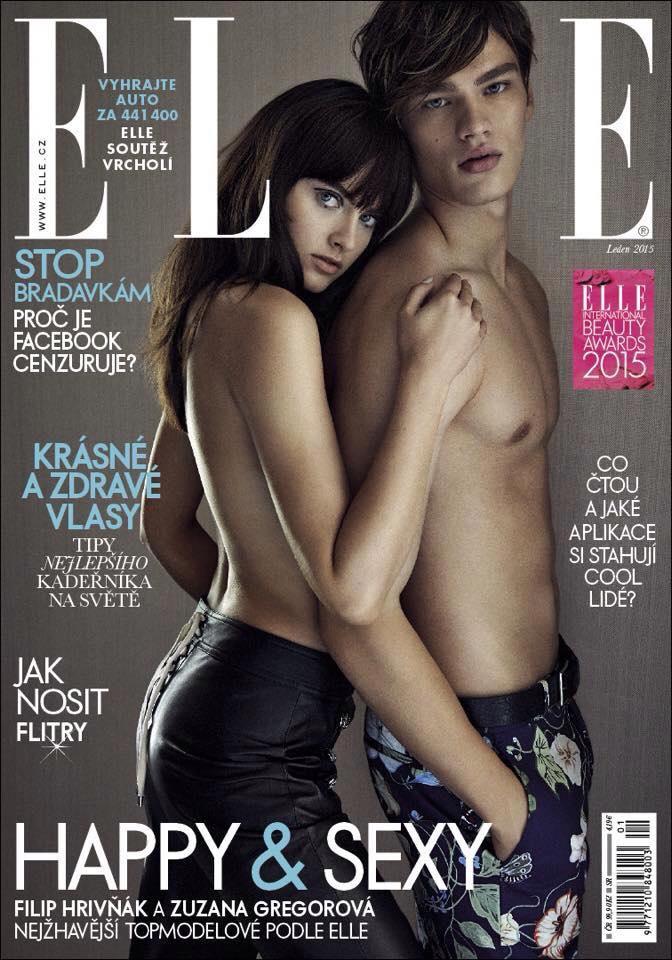 Filip Hrivnak Elle Czech January 2015 Cover Shirtless Photo