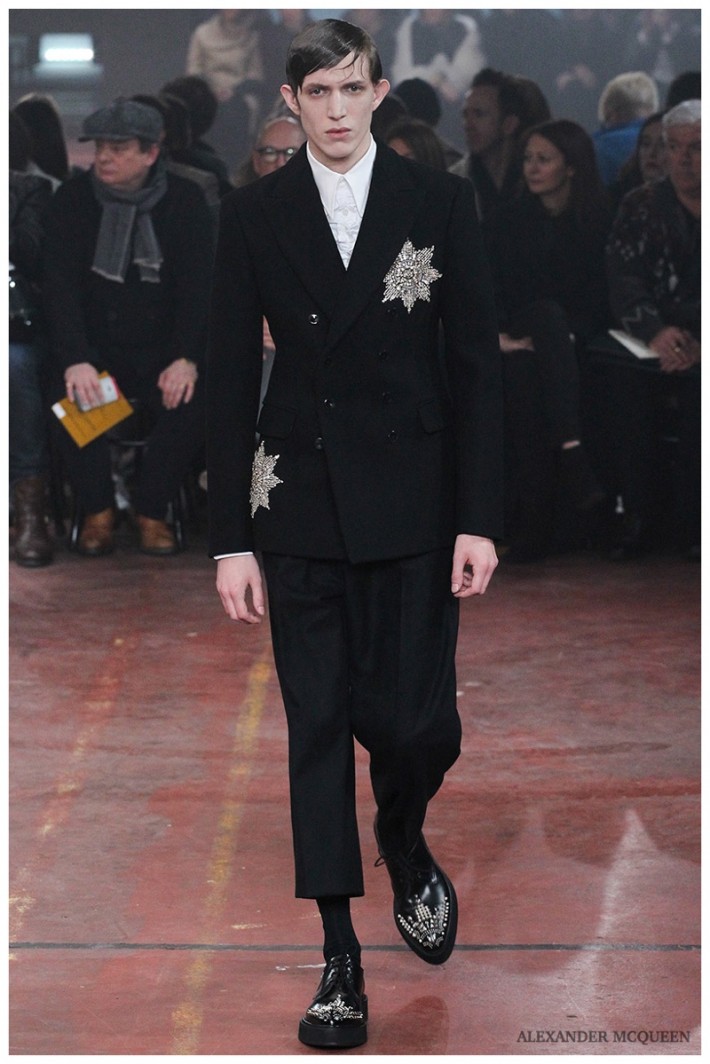 Alexander McQueen Embraces Somber Pinstripes & Floral Prints for Fall ...