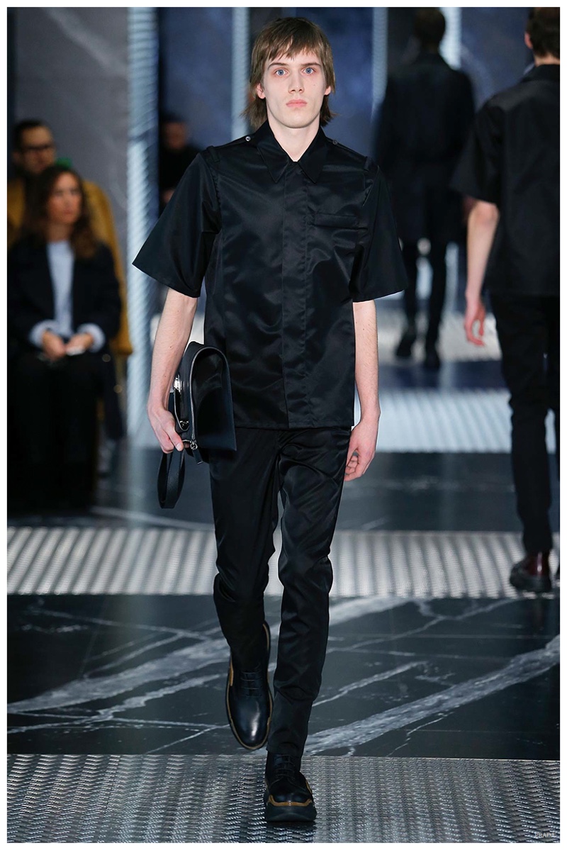 Prada Fall/Winter 2015 Menswear Collection: Black Minimalism – The ...