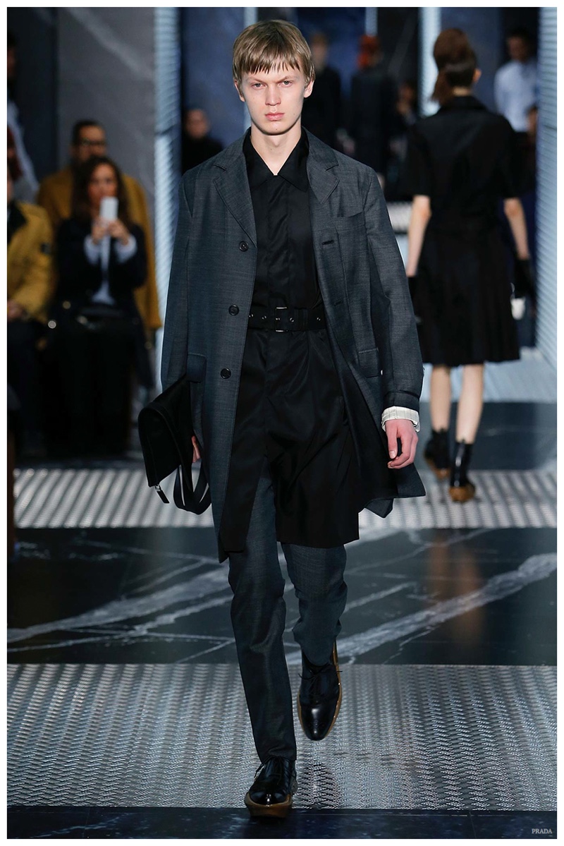 Prada Fall/Winter 2015 Menswear Collection: Black Minimalism – The ...