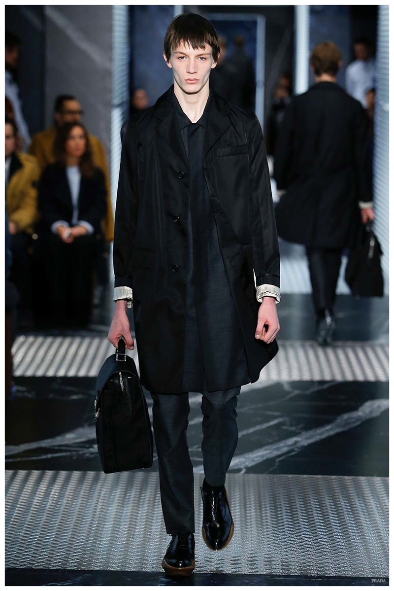 Prada Fall/Winter 2015 Menswear Collection: Black Minimalism – The ...