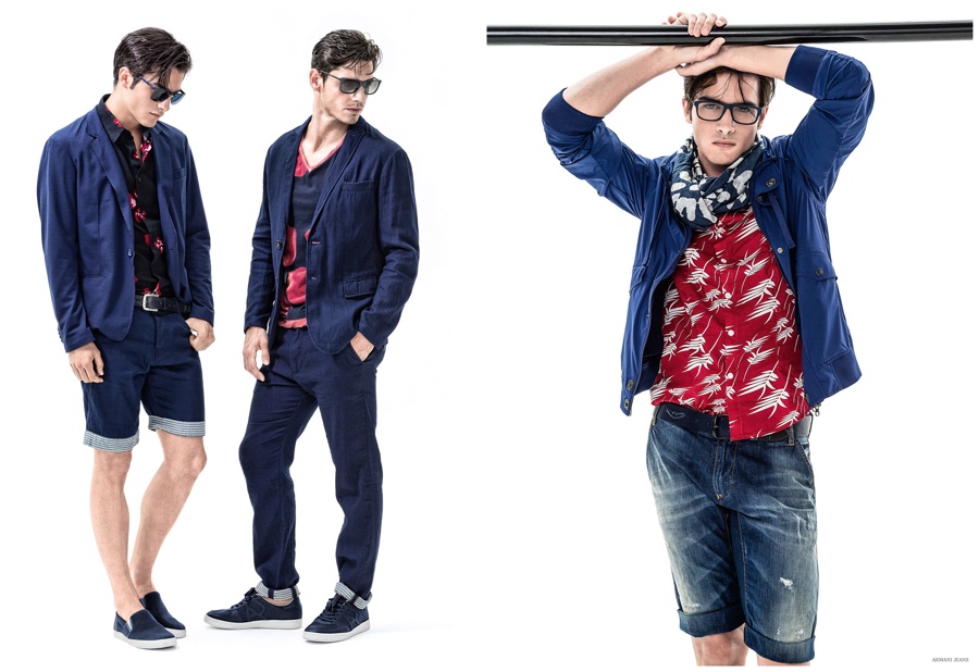 Armani Jeans Goes Blue + Embraces Prints for Spring 2015 Men's ...