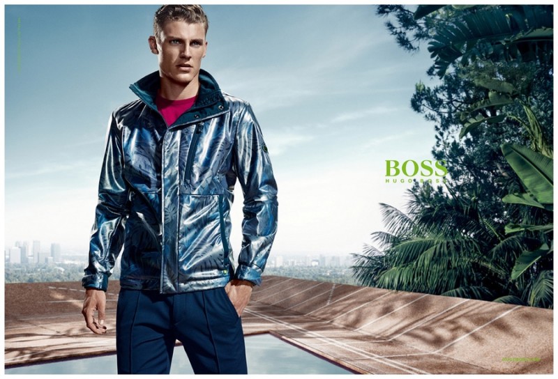 Mikkel Jensen Models Smart, Sporty Styles for BOSS Hugo Boss Green ...