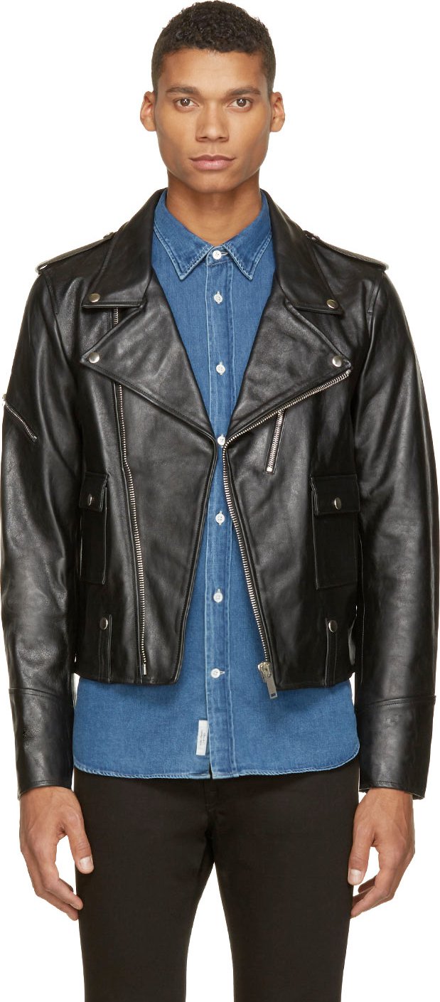 Men's Black Leather Biker Jackets: Spring 2015 Edition
