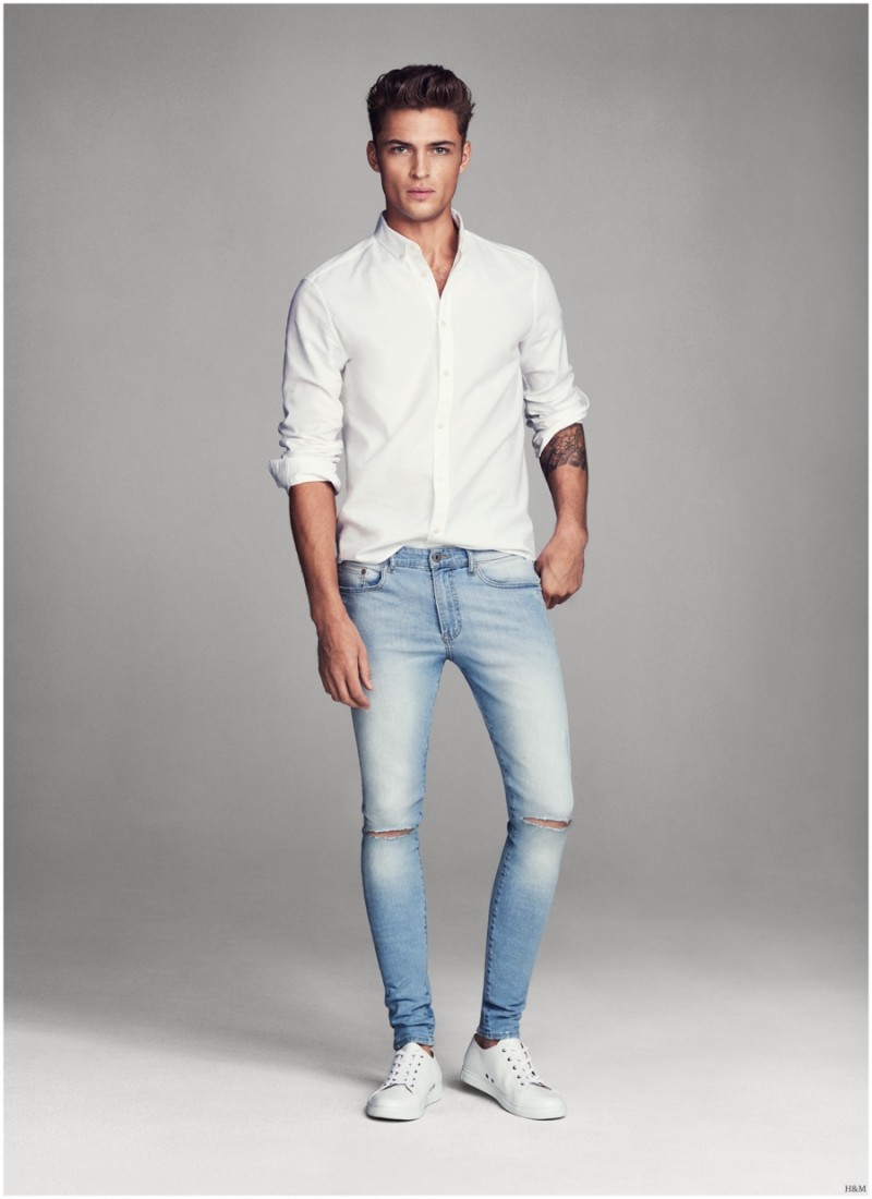Harvey Haydon Models Super Skinny Denim Jeans for H&M Men