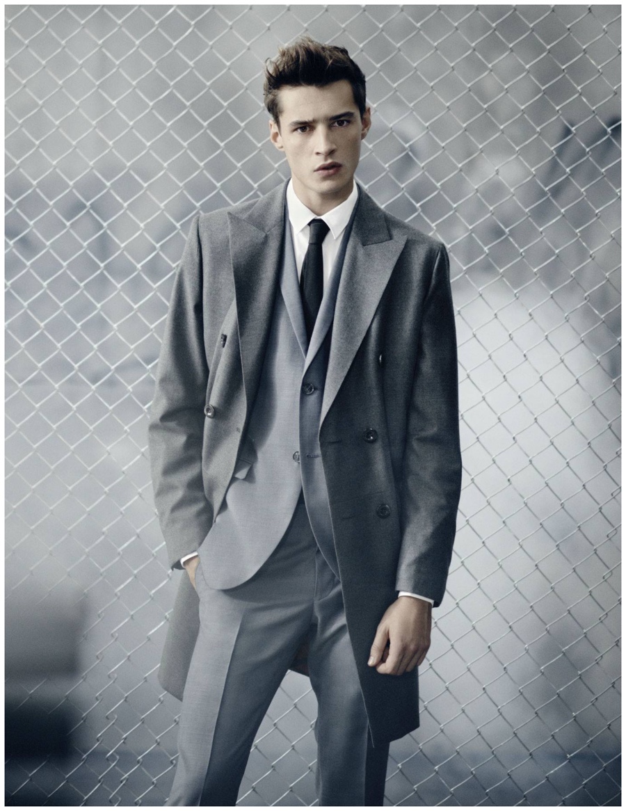 Adrien Sahores Dons Pinstripe, Broken Line Suits for Tiger of Sweden ...