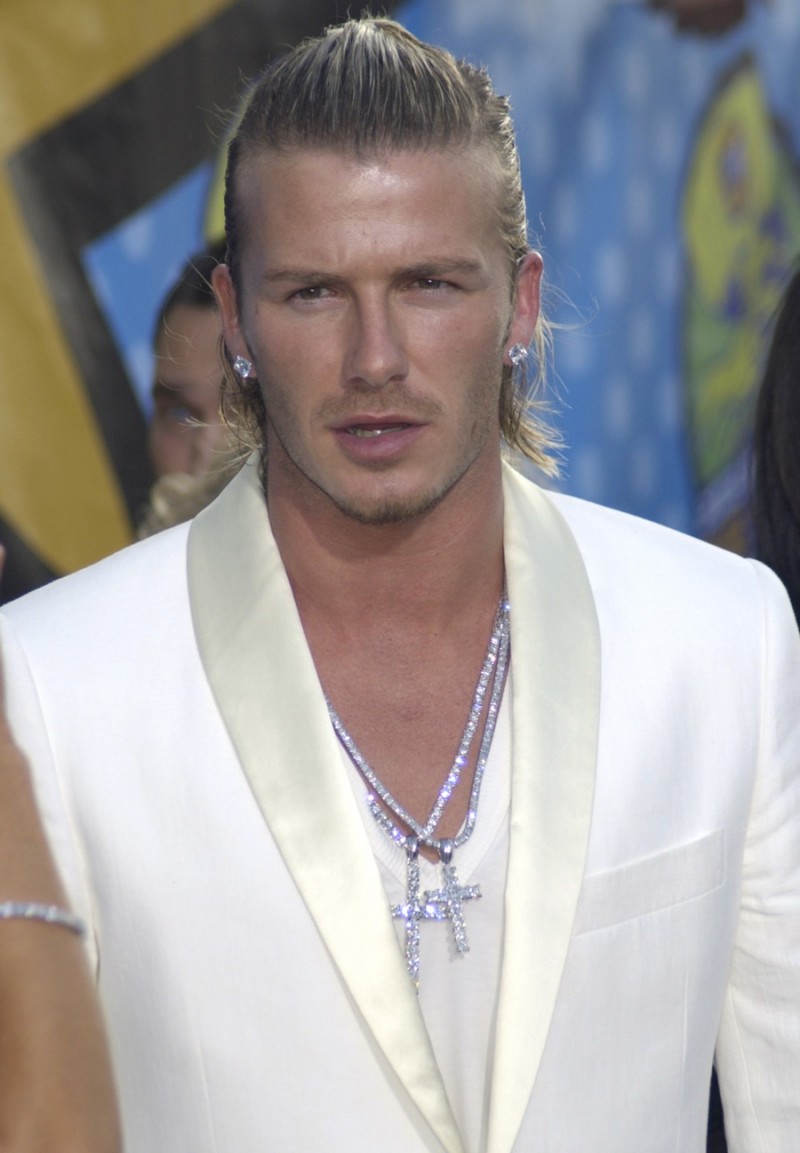 David Beckham Hair Style Picture Long Blond