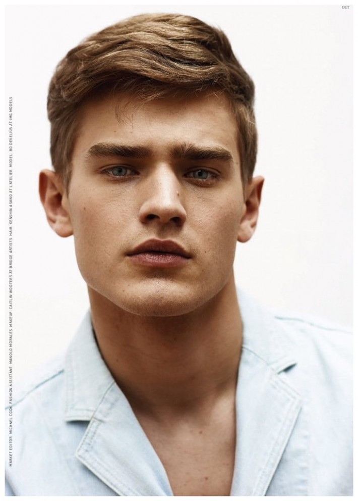 Bo Develius Does Denim for May 2015 Out Editorial