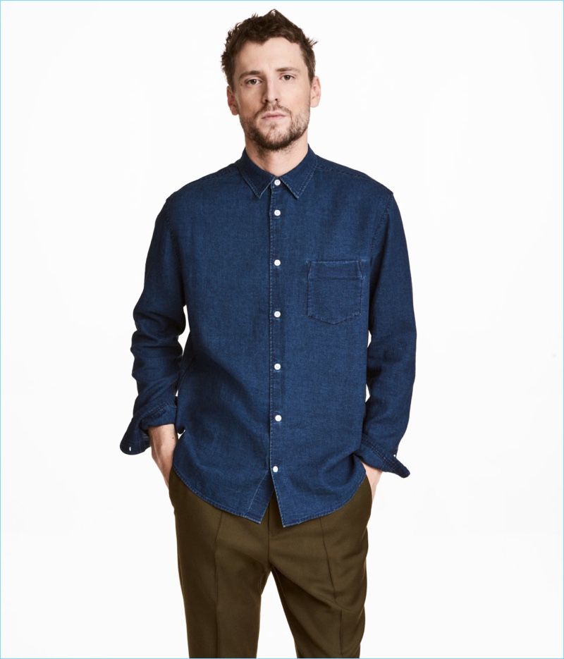 denim shirt mens h&m