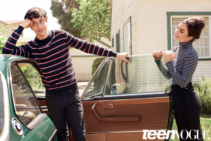 Nat Wolff poses for a photo with Charli XCX.