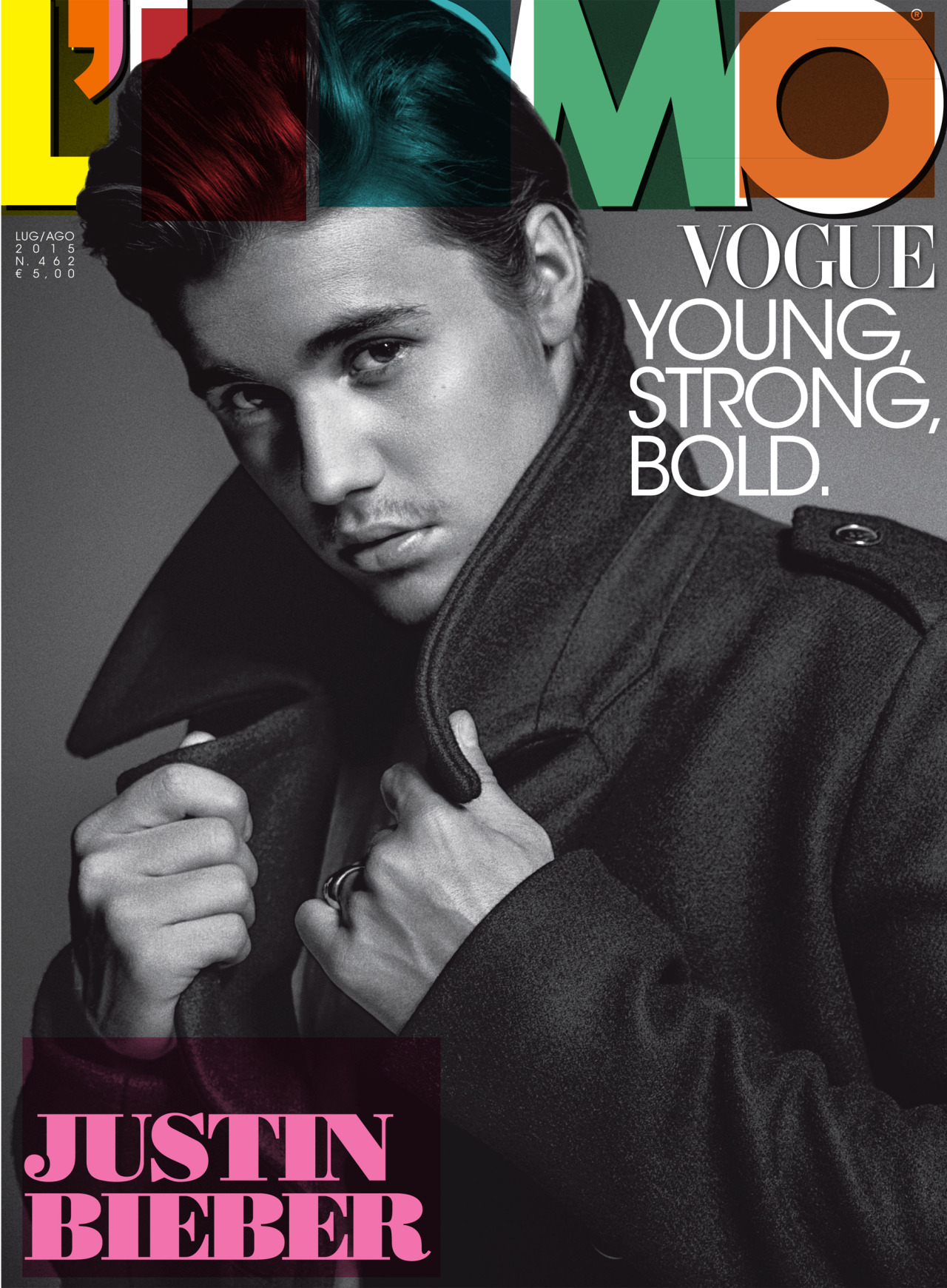 Justin Bieber Has Coat Moment For Luomo Vogue Julyaugust 2015 Cover 
